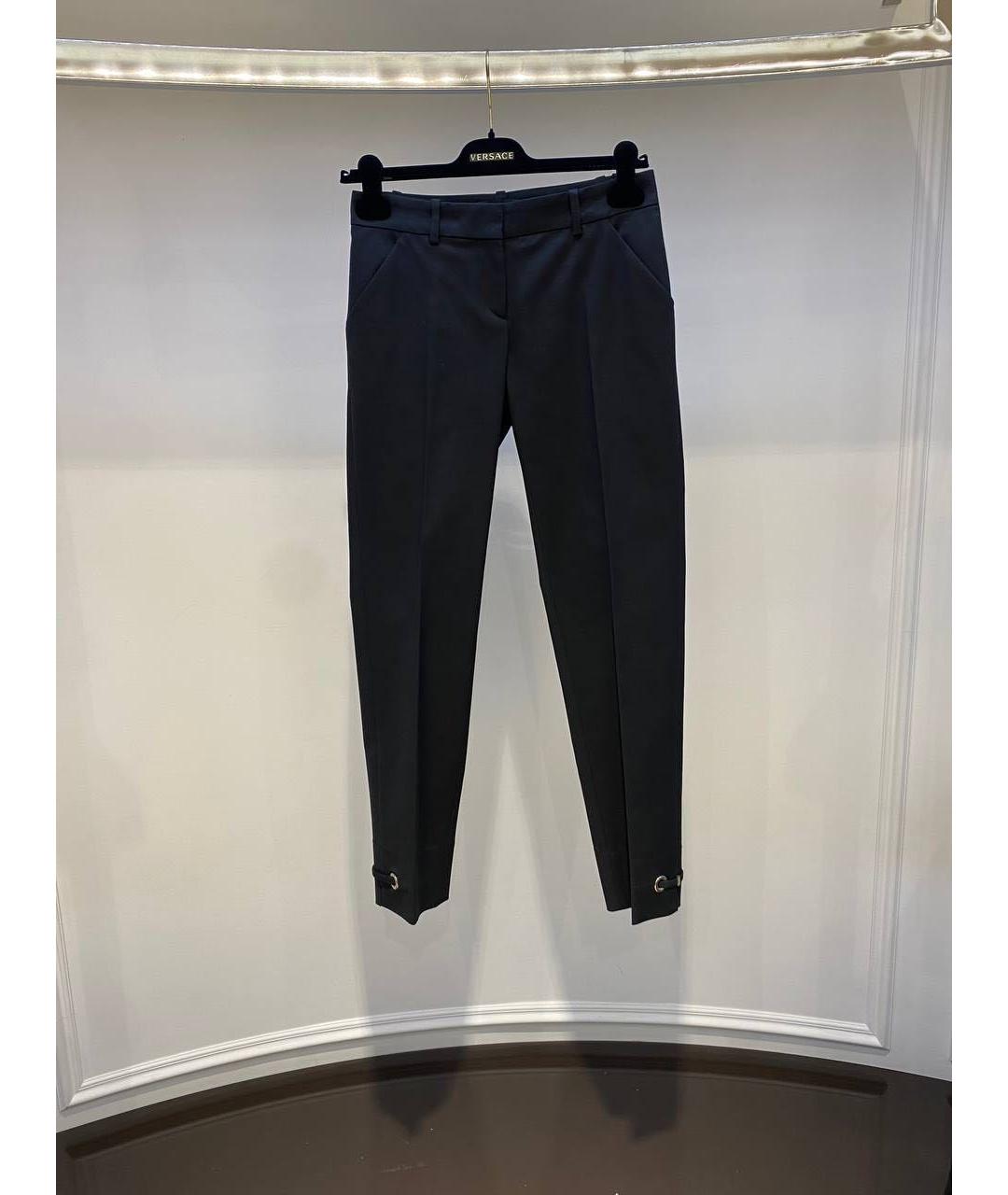 VERSACE Черные прямые брюки, фото 3