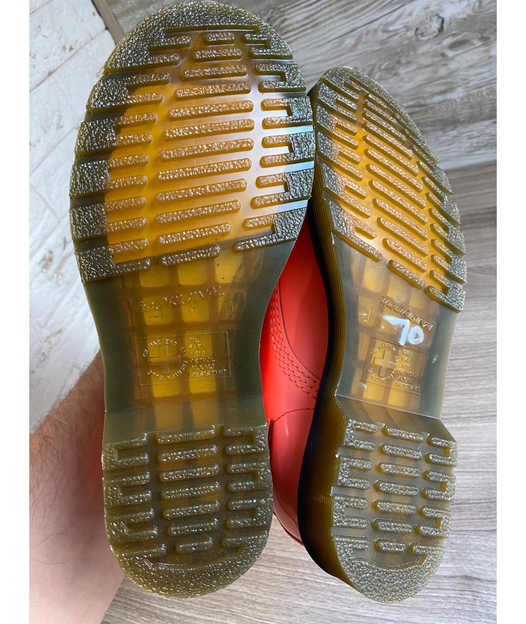 DR. MARTENS Коралловые ботинки из лакированной кожи, фото 5