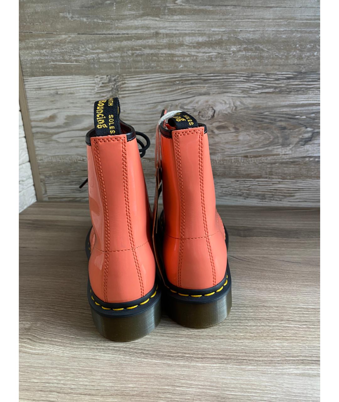 DR. MARTENS Коралловые ботинки из лакированной кожи, фото 4