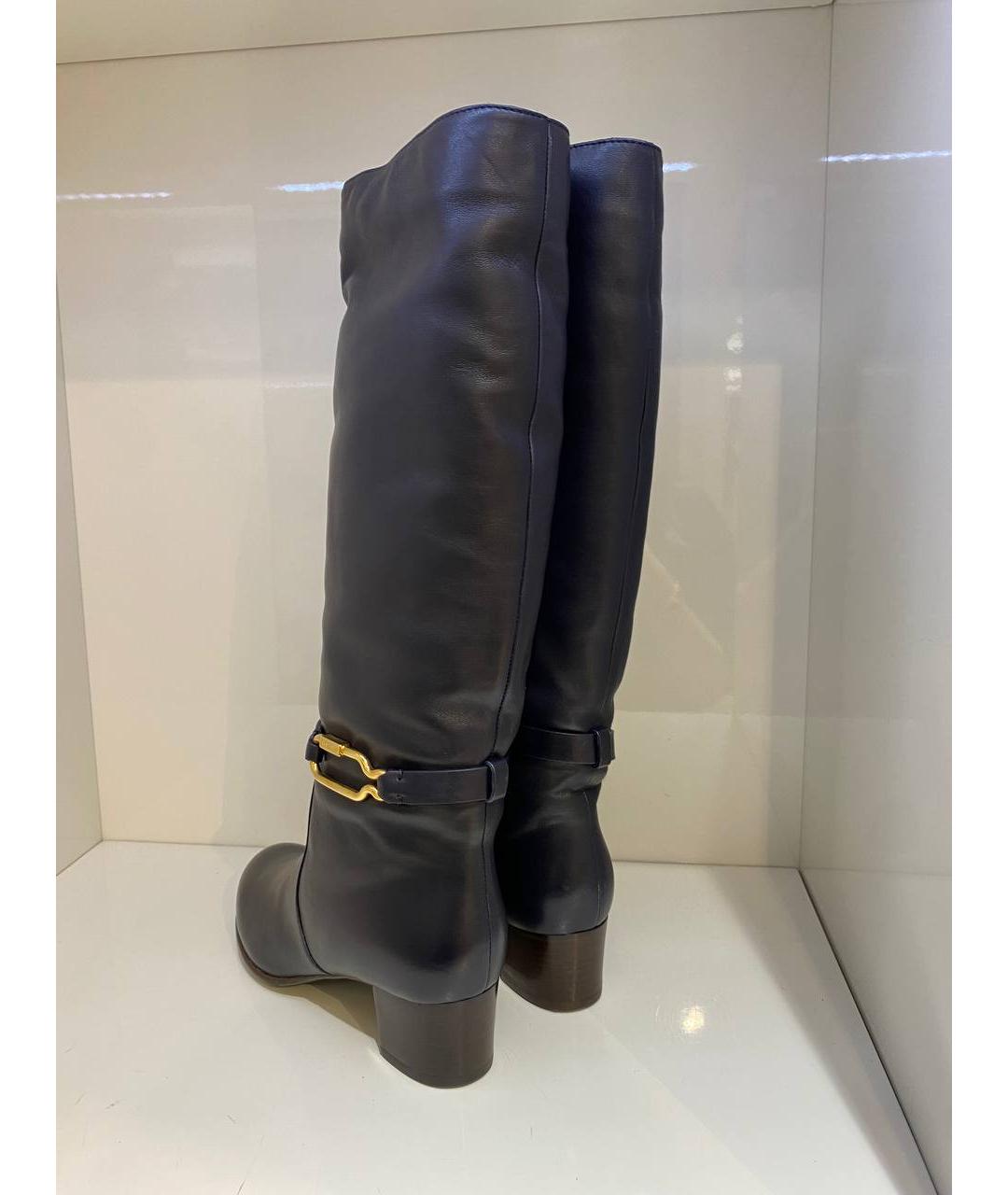 SERGIO ROSSI Черные кожаные сапоги, фото 3