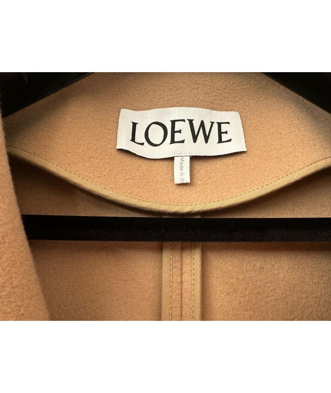 LOEWE Коричневое шерстяное пальто, фото 5