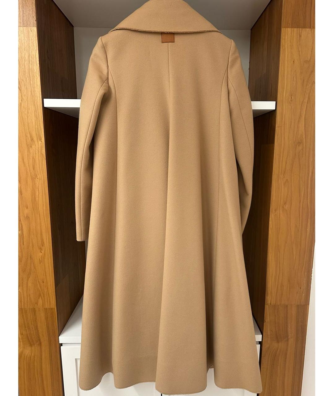 LOEWE Коричневое шерстяное пальто, фото 2