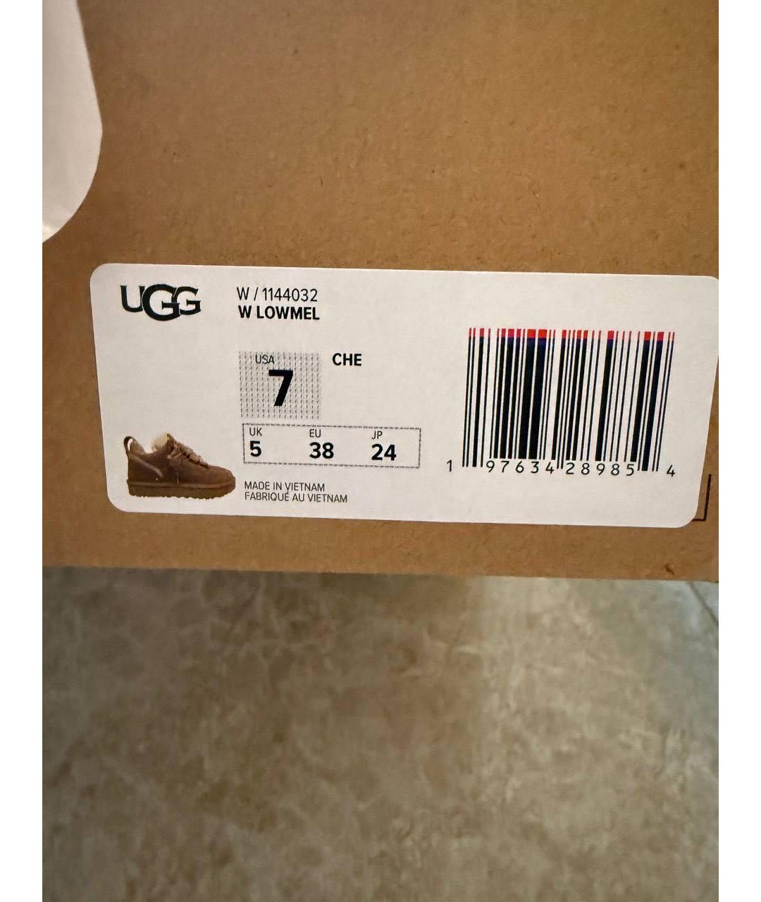 UGG AUSTRALIA Коричневые замшевые кроссовки, фото 6