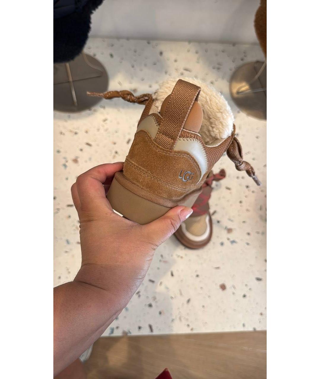 UGG AUSTRALIA Коричневые замшевые кроссовки, фото 2