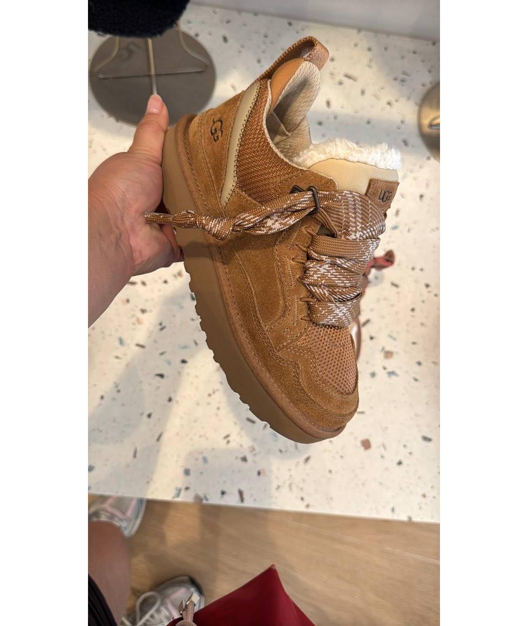 UGG AUSTRALIA Коричневые замшевые кроссовки, фото 3