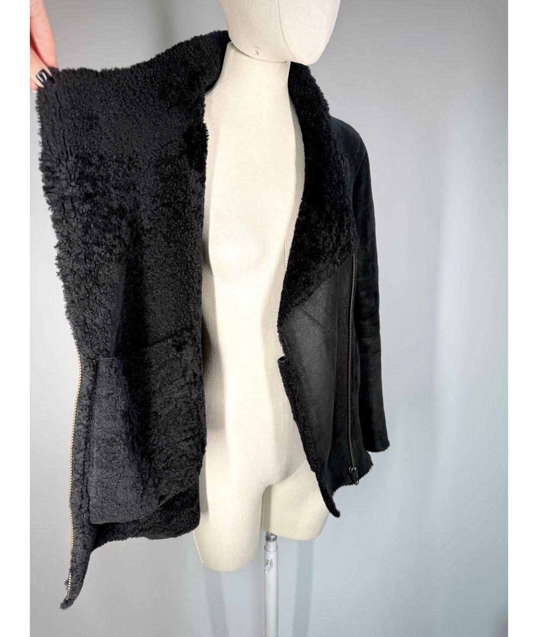 HELMUT LANG Черная меховая дубленка, фото 4