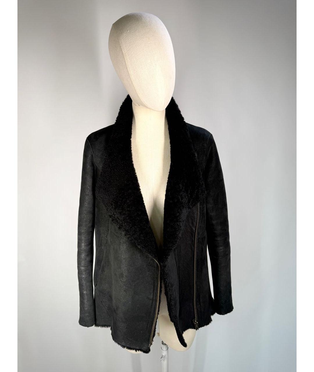 HELMUT LANG Черная меховая дубленка, фото 6