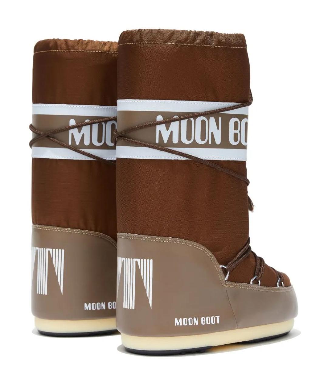 MOON BOOT Коричневые текстильные сапоги, фото 4