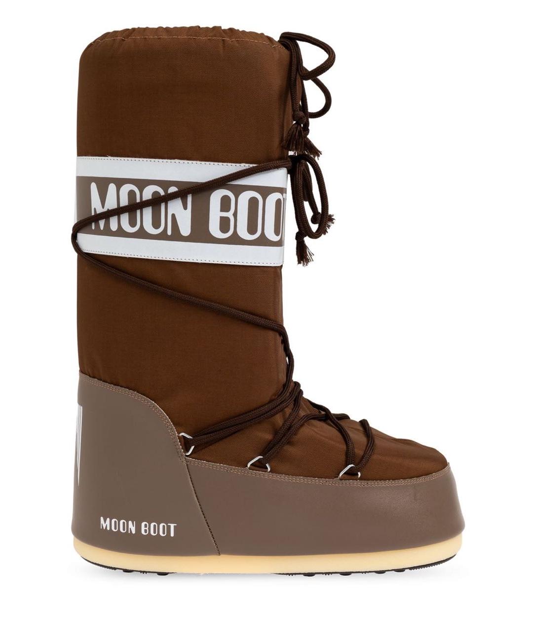 MOON BOOT Коричневые текстильные сапоги, фото 9