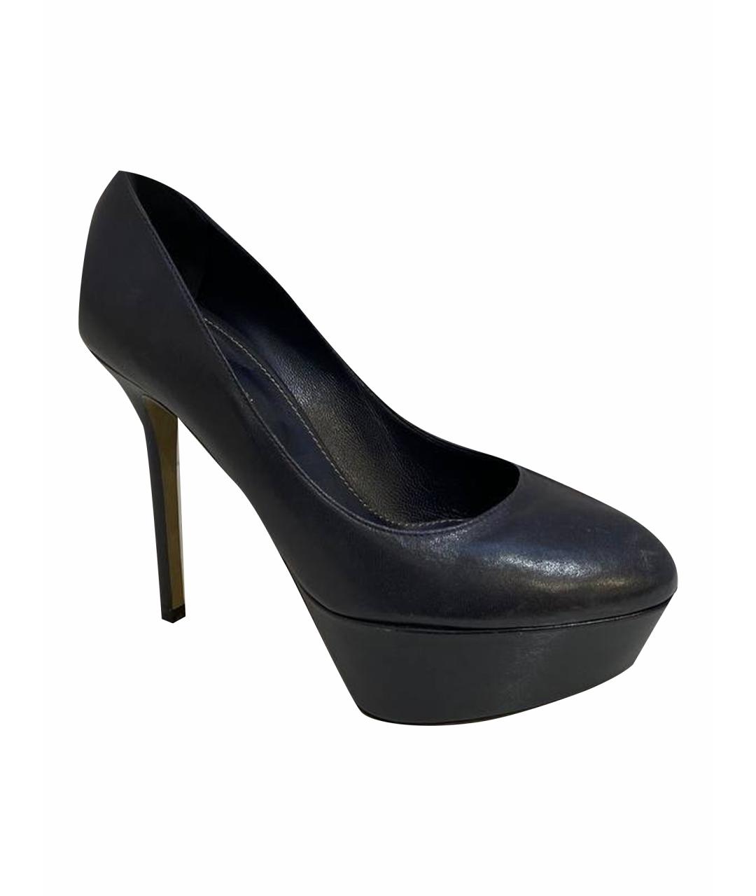 SERGIO ROSSI Черные кожаные туфли, фото 1