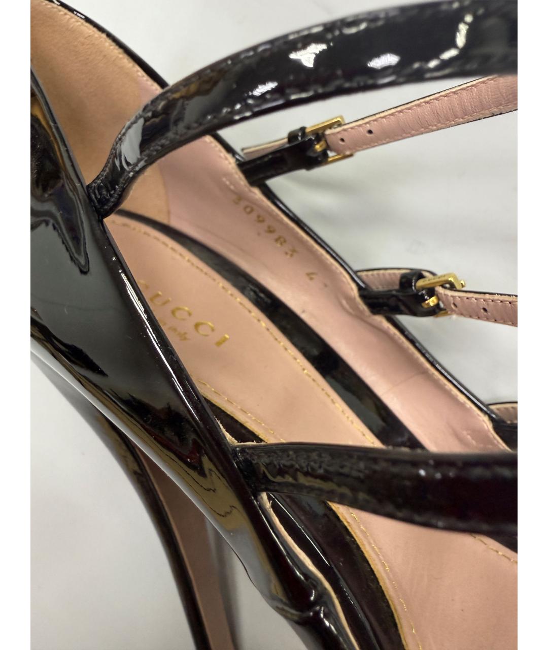 GUCCI Черные туфли из лакированной кожи, фото 4