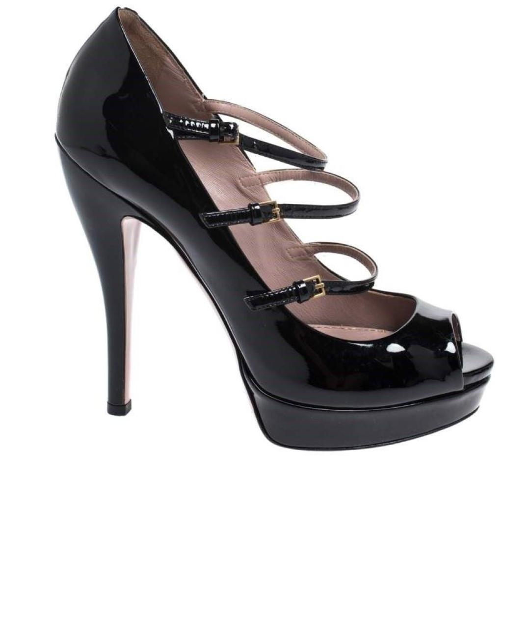 GUCCI Черные туфли из лакированной кожи, фото 1