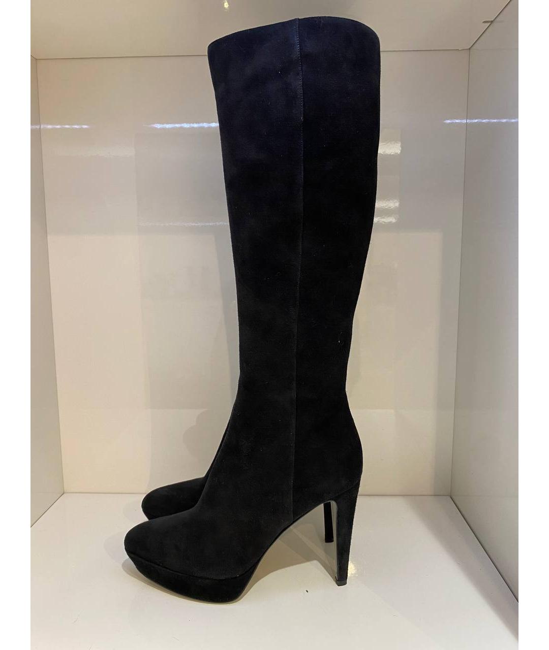 SERGIO ROSSI Черные замшевые сапоги, фото 4