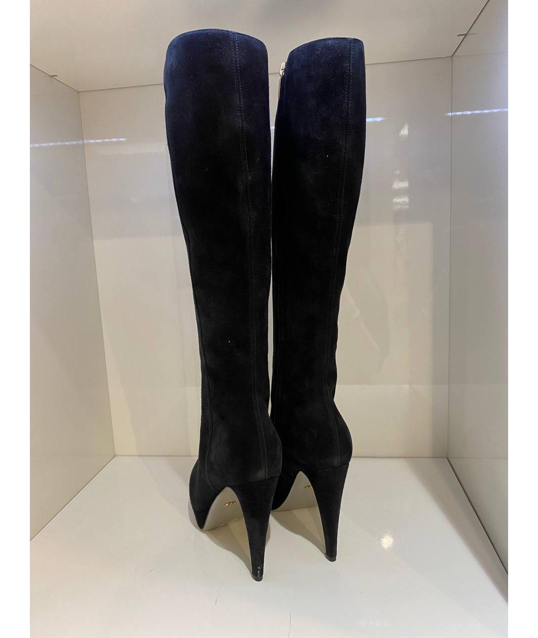 SERGIO ROSSI Черные замшевые сапоги, фото 3
