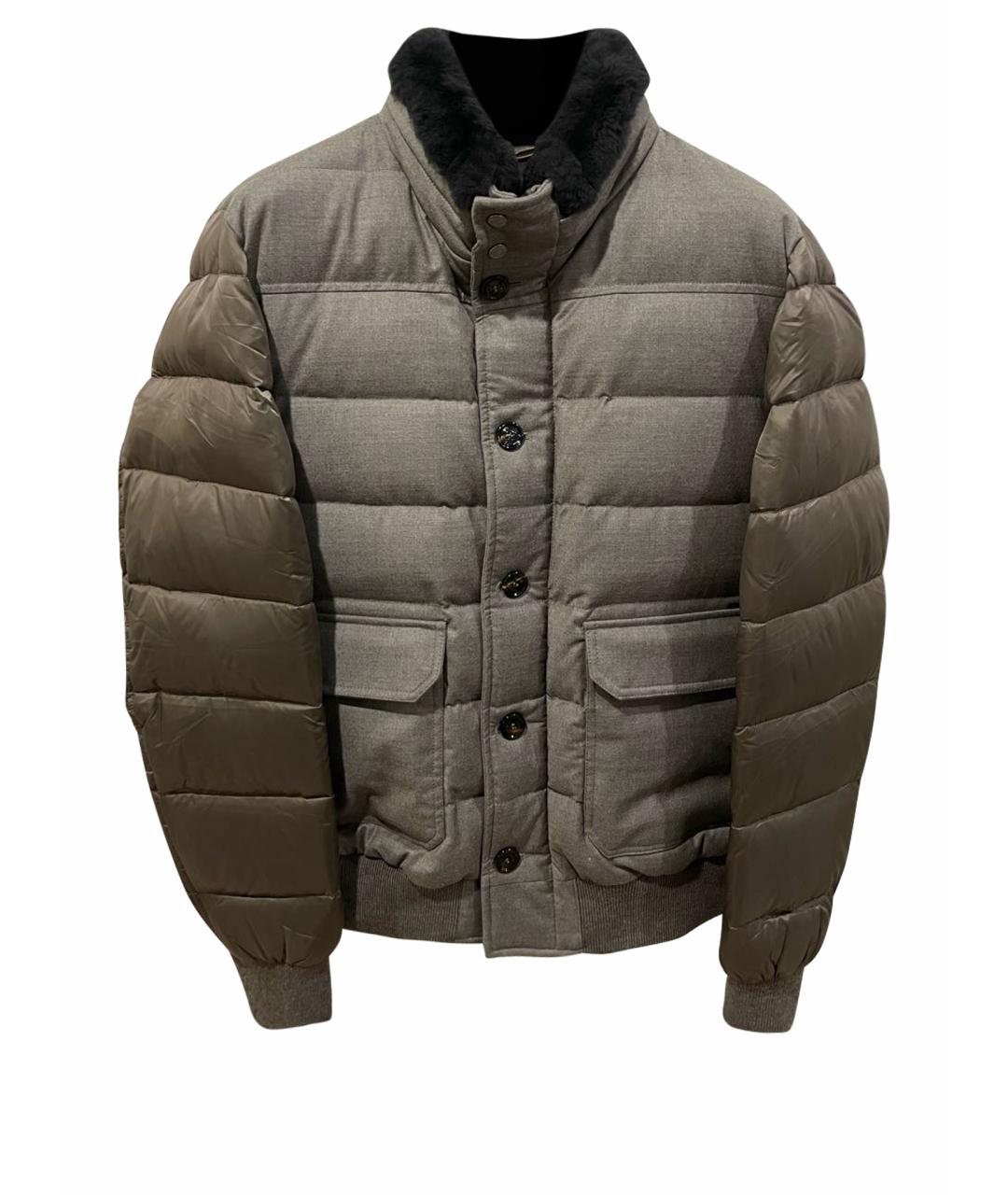 MOORER Хаки полиэстеровый пуховик, фото 1