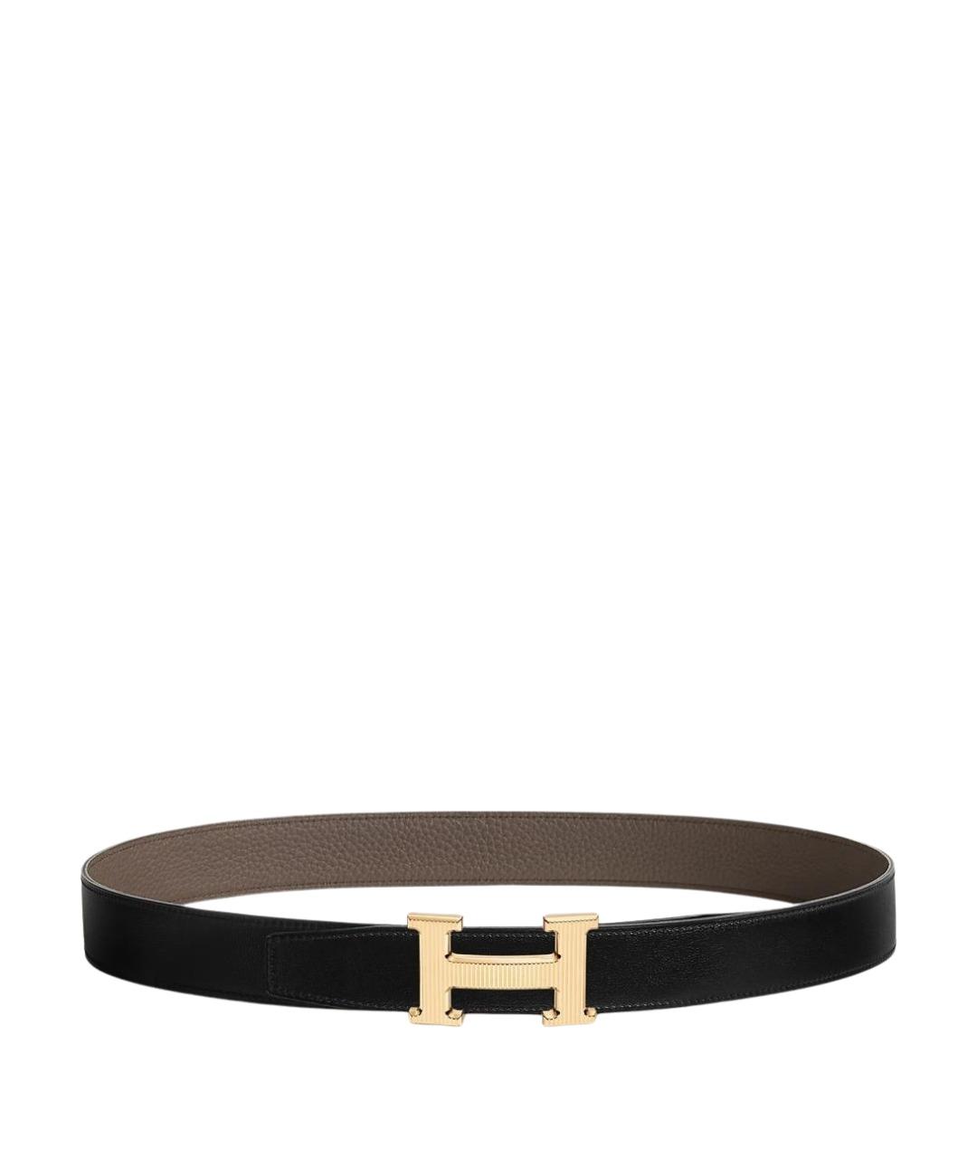 HERMES Черный кожаный ремень, фото 1