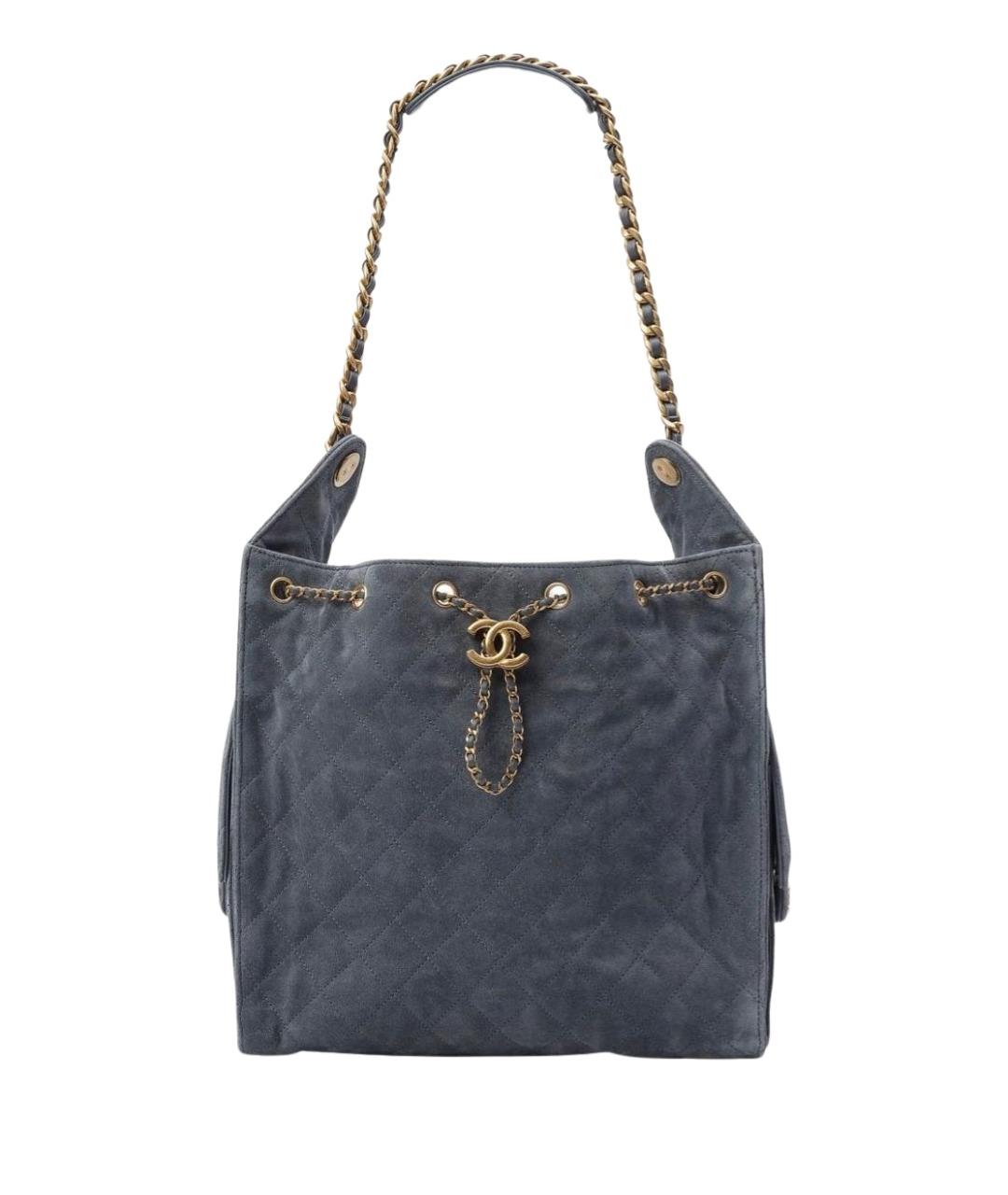 CHANEL Антрацитовая замшевая сумка через плечо, фото 1