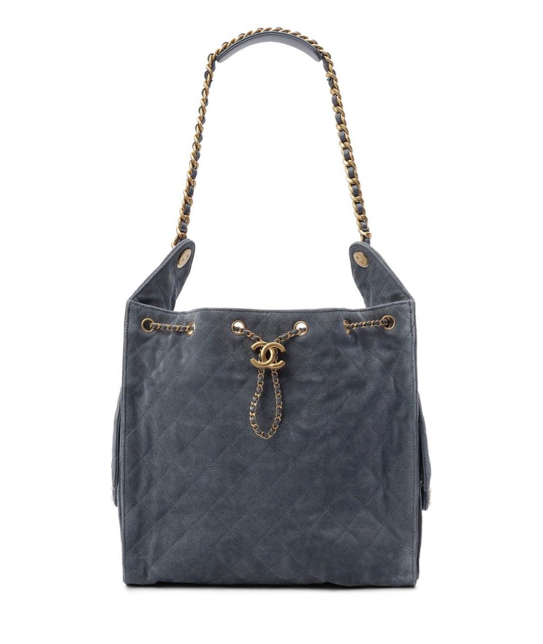 CHANEL Антрацитовая замшевая сумка через плечо, фото 8