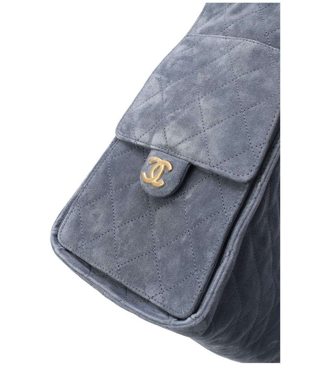 CHANEL Антрацитовая замшевая сумка через плечо, фото 5