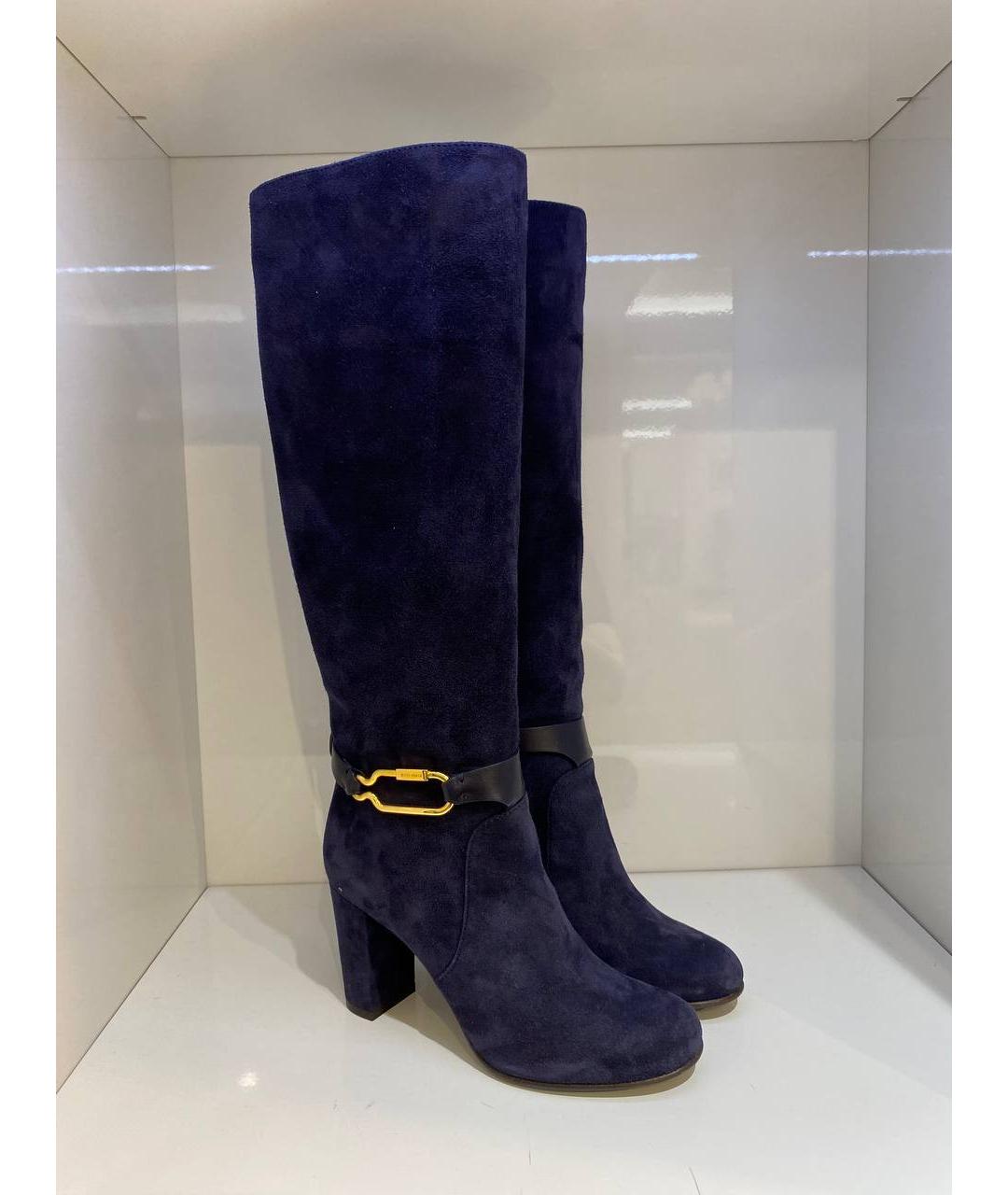 SERGIO ROSSI Фиолетовые замшевые сапоги, фото 4