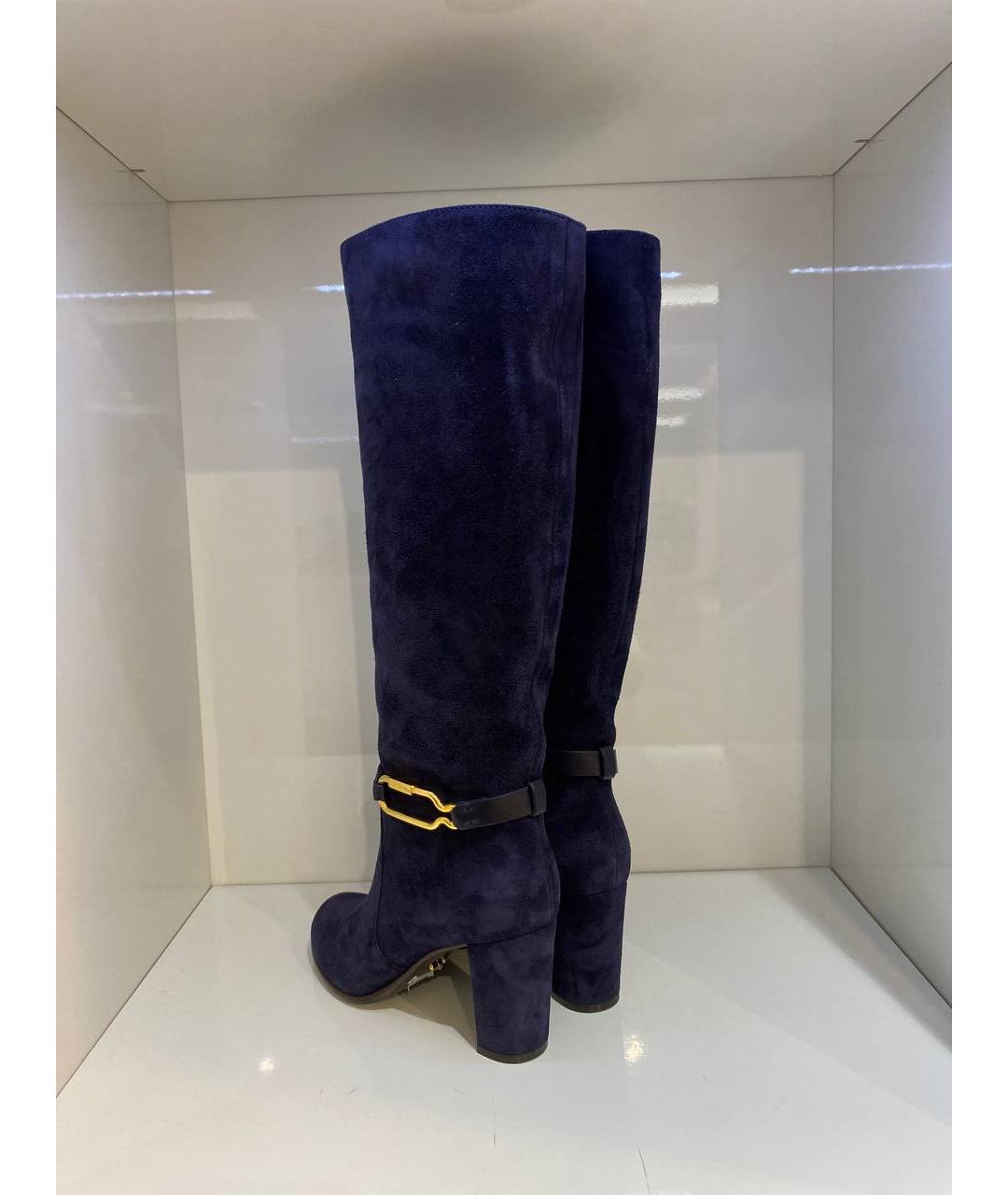 SERGIO ROSSI Фиолетовые замшевые сапоги, фото 3