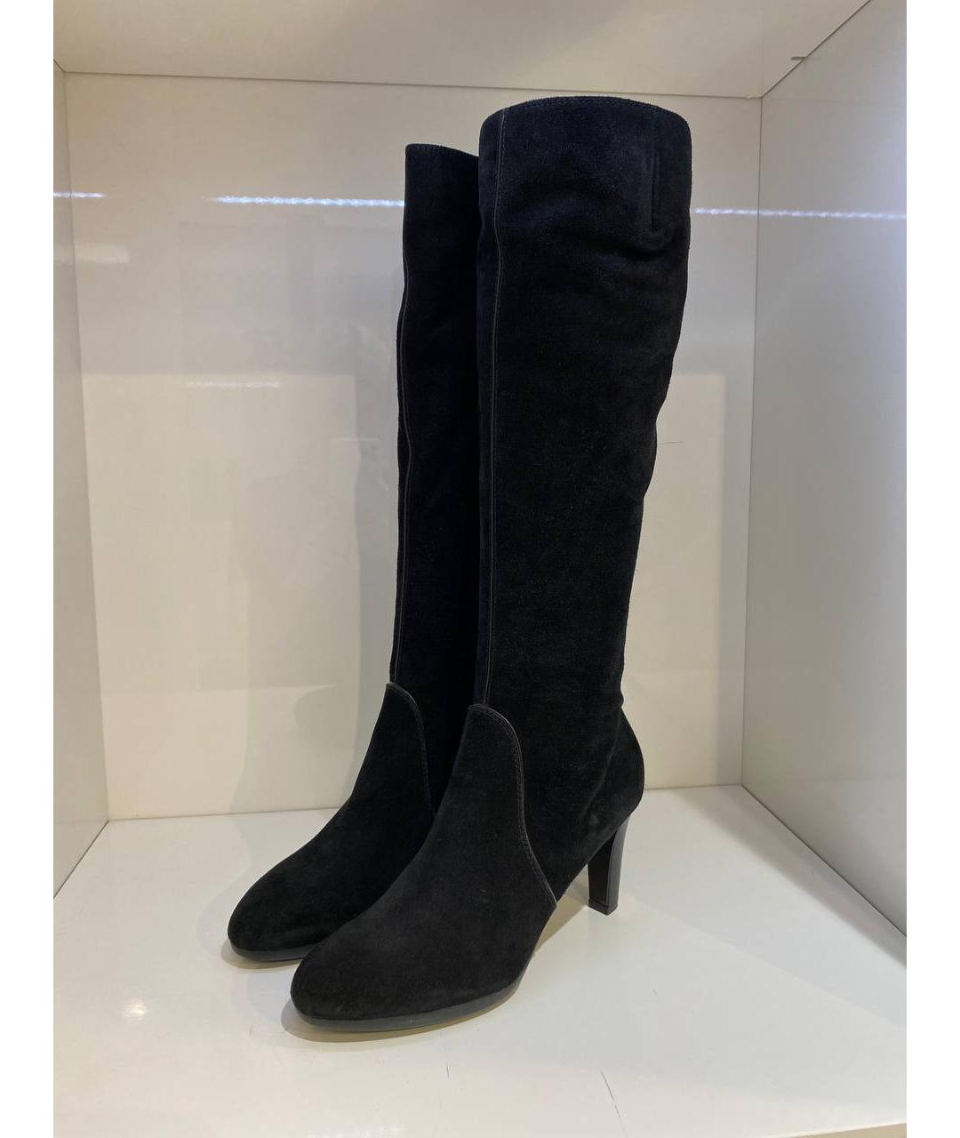 SERGIO ROSSI Черные замшевые сапоги, фото 2