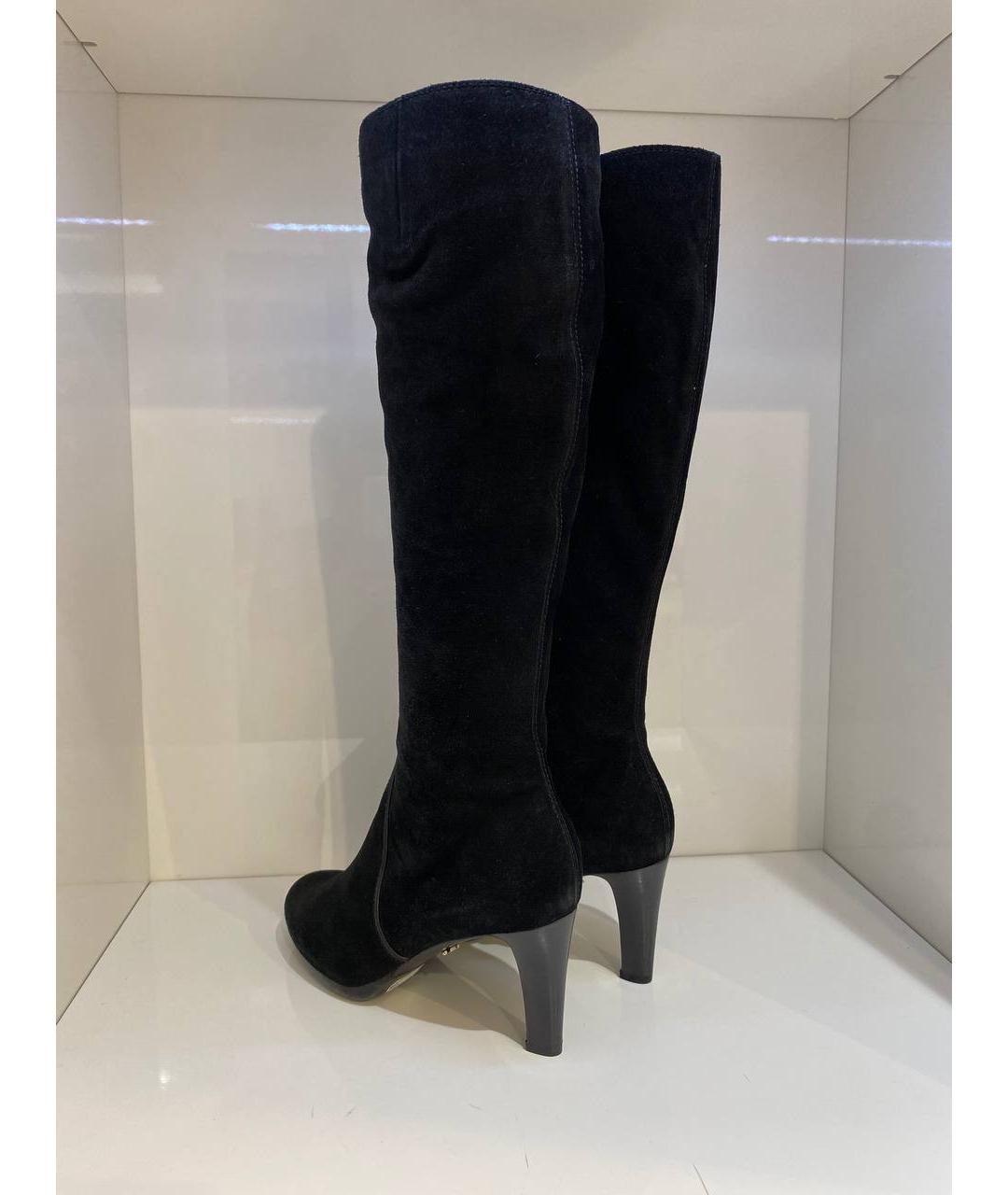 SERGIO ROSSI Черные замшевые сапоги, фото 3