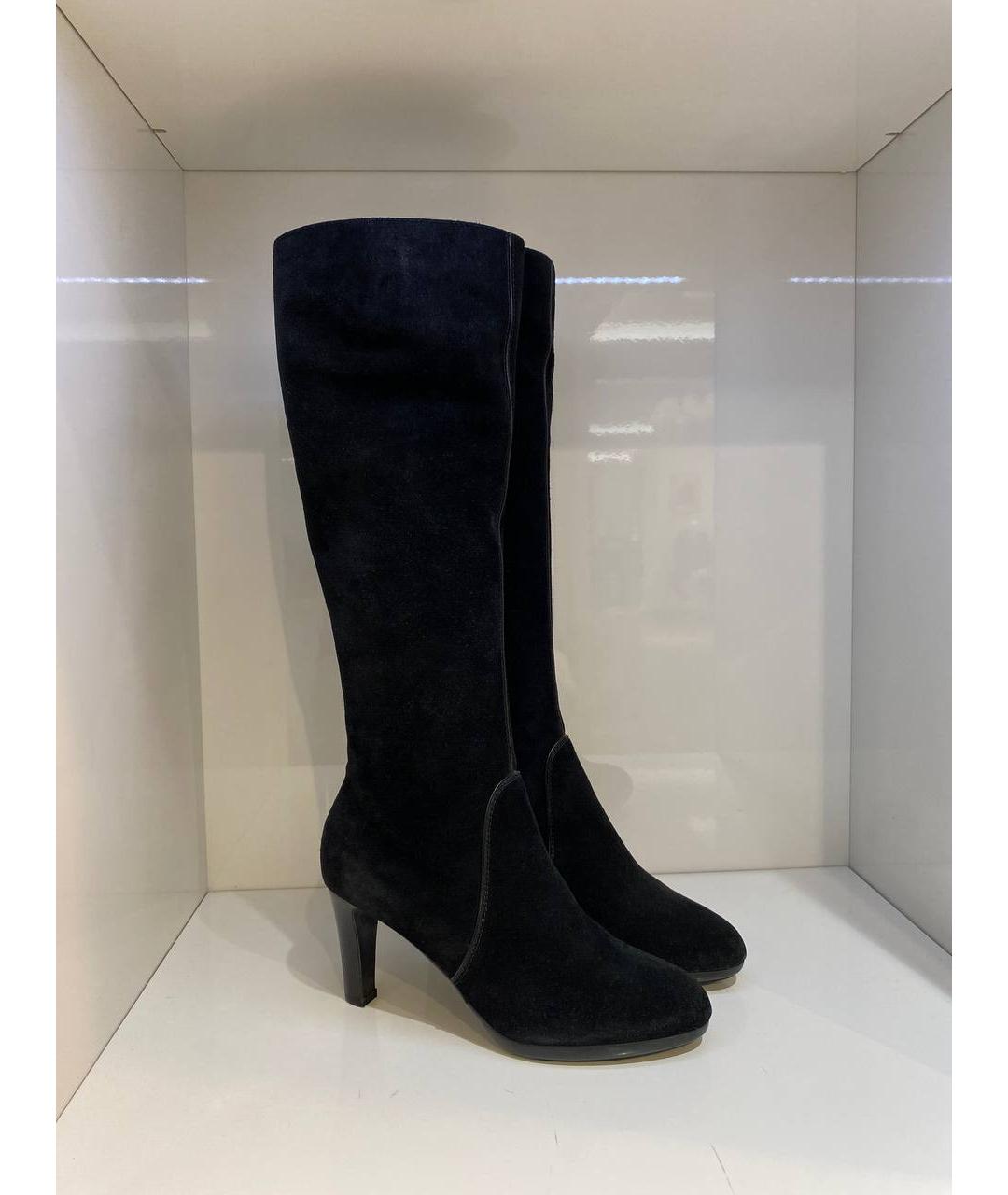 SERGIO ROSSI Черные замшевые сапоги, фото 4