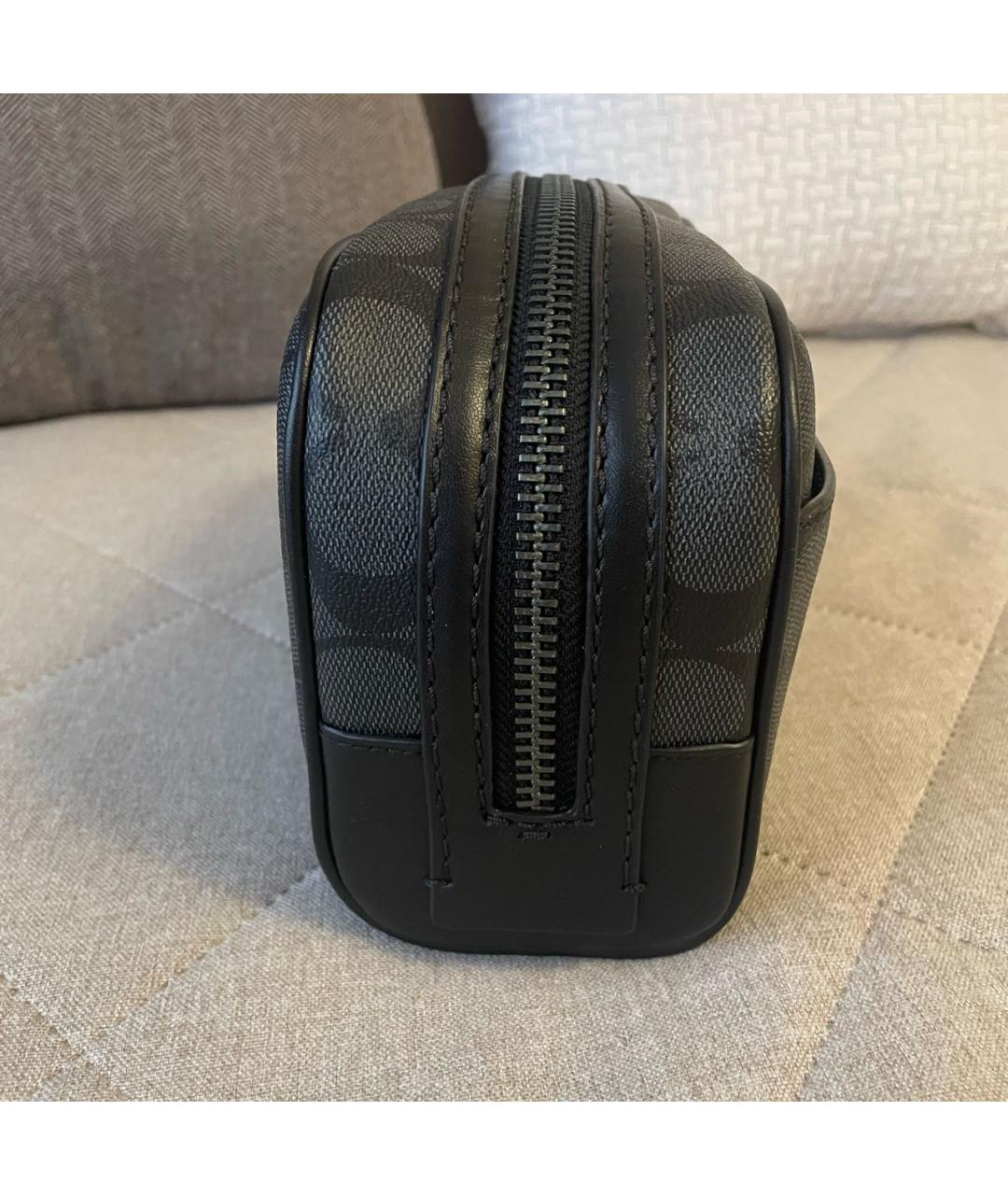 COACH Черная тканевая косметичка, фото 5