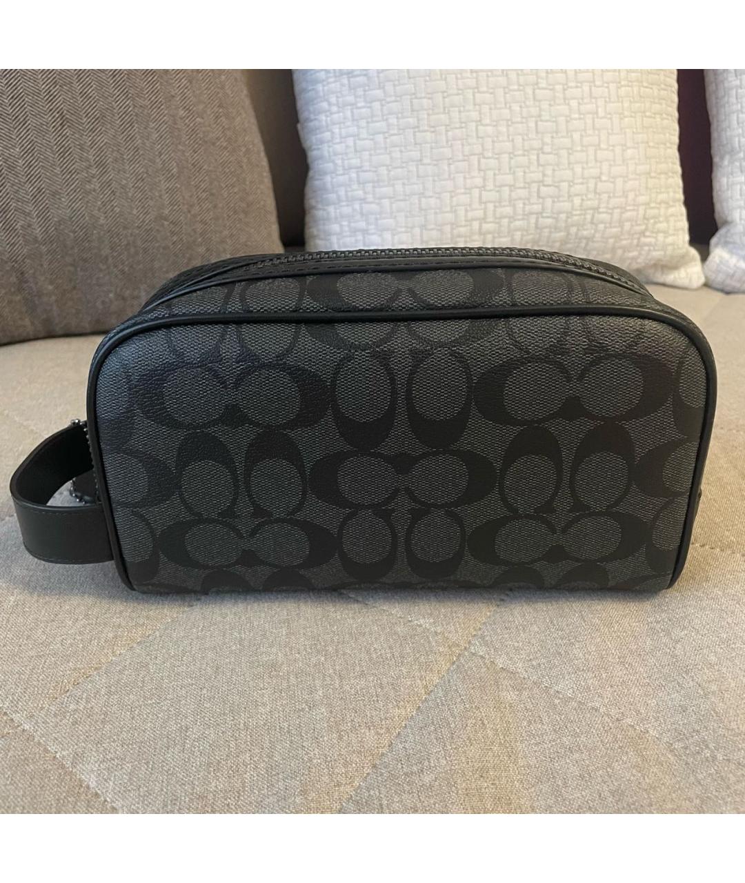 COACH Черная тканевая косметичка, фото 3