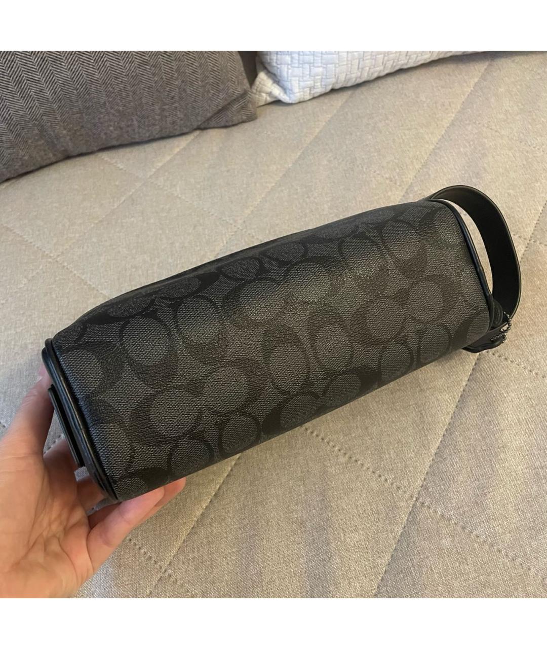 COACH Черная тканевая косметичка, фото 7