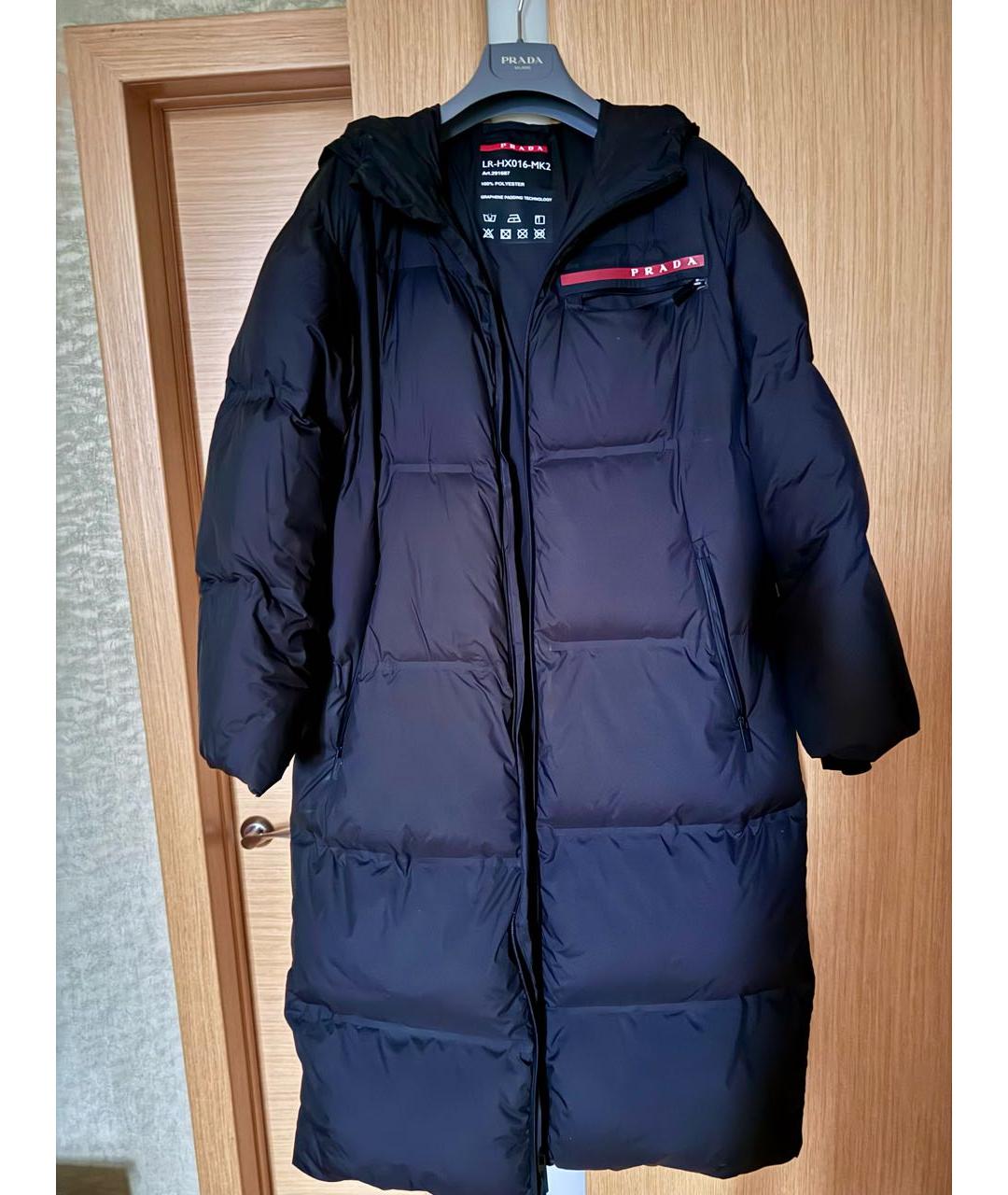 PRADA Темно-синий полиамидовый пуховик, фото 6