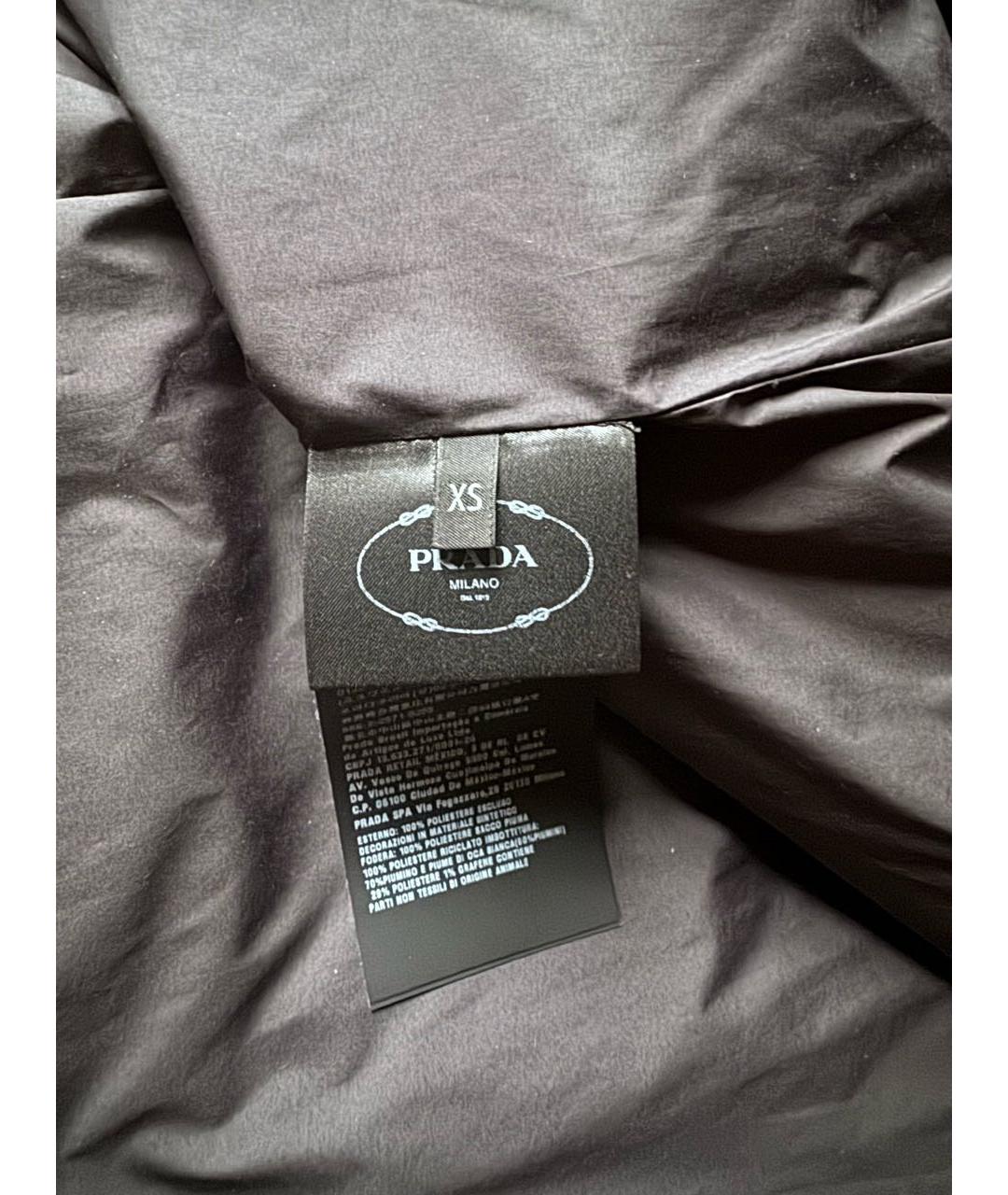 PRADA Темно-синий полиамидовый пуховик, фото 5