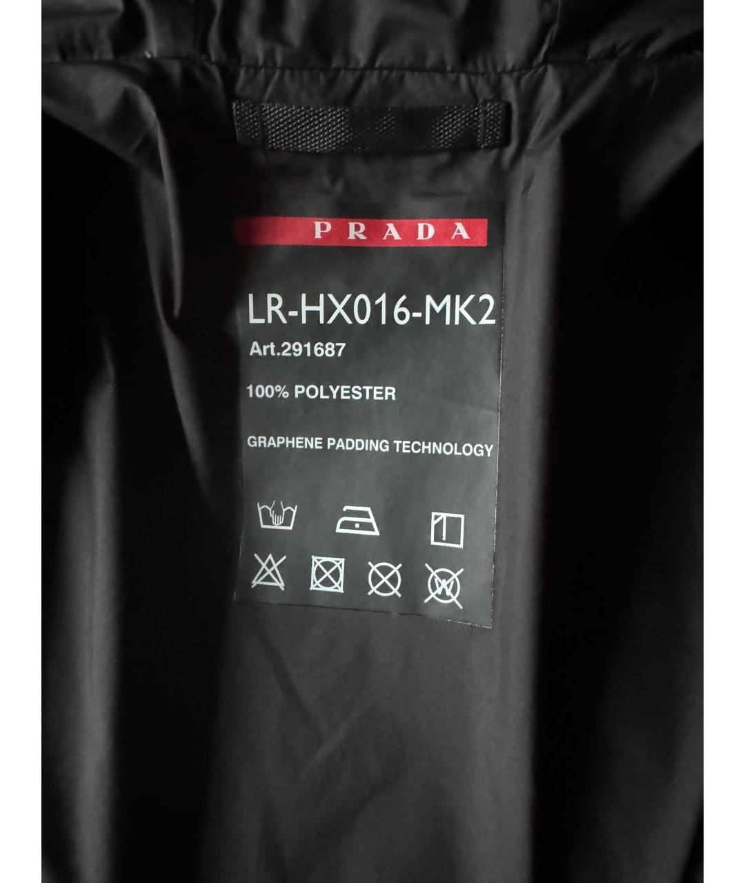 PRADA Темно-синий полиамидовый пуховик, фото 3