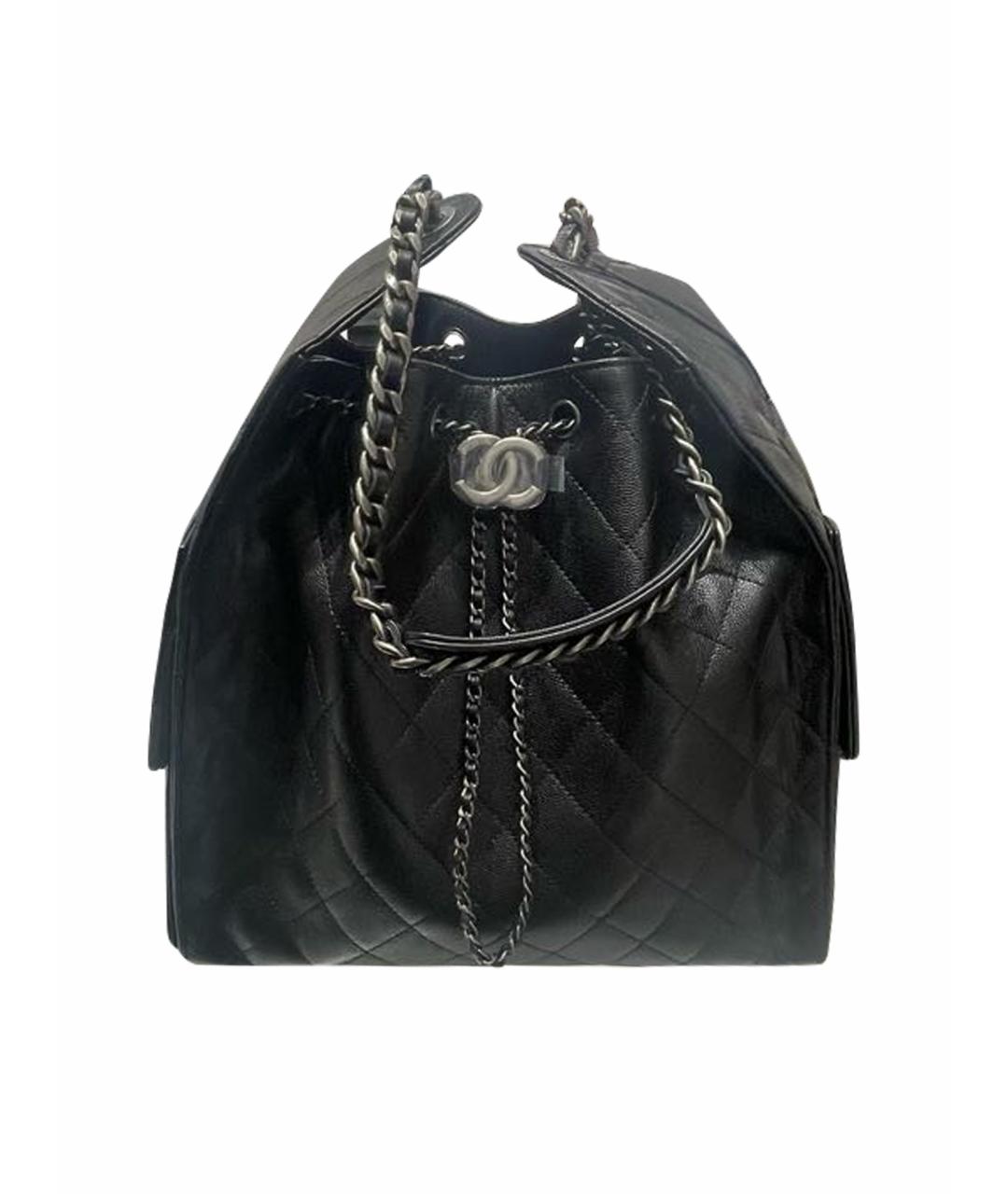 CHANEL Черная кожаная сумка тоут, фото 1