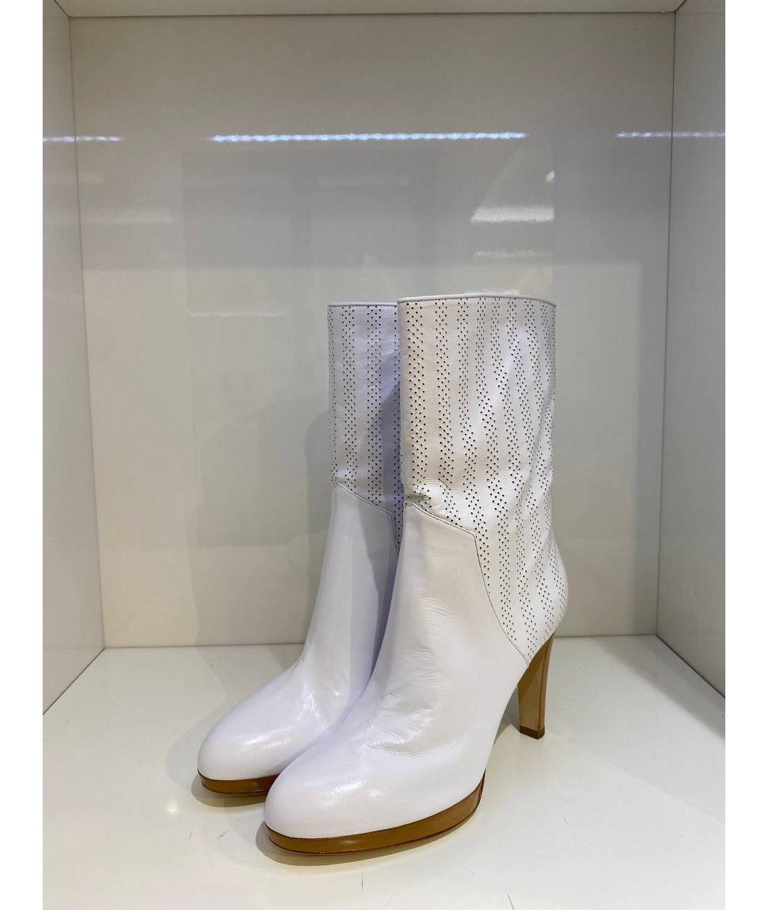 SERGIO ROSSI Белые кожаные ботинки, фото 2