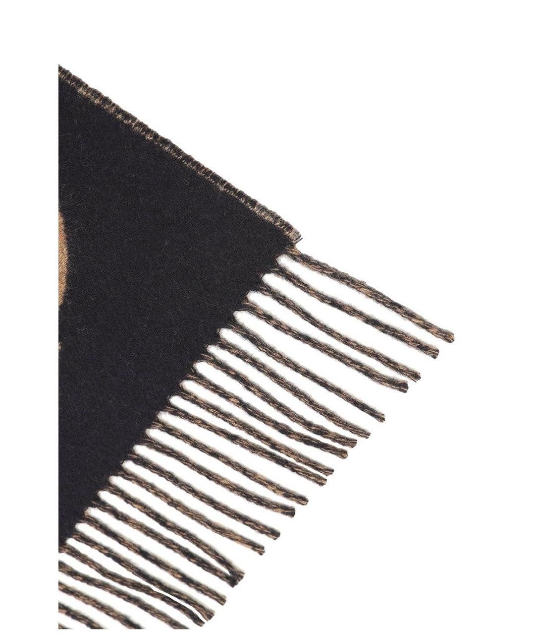 HERMES Коричневый кашемировый шарф, фото 3