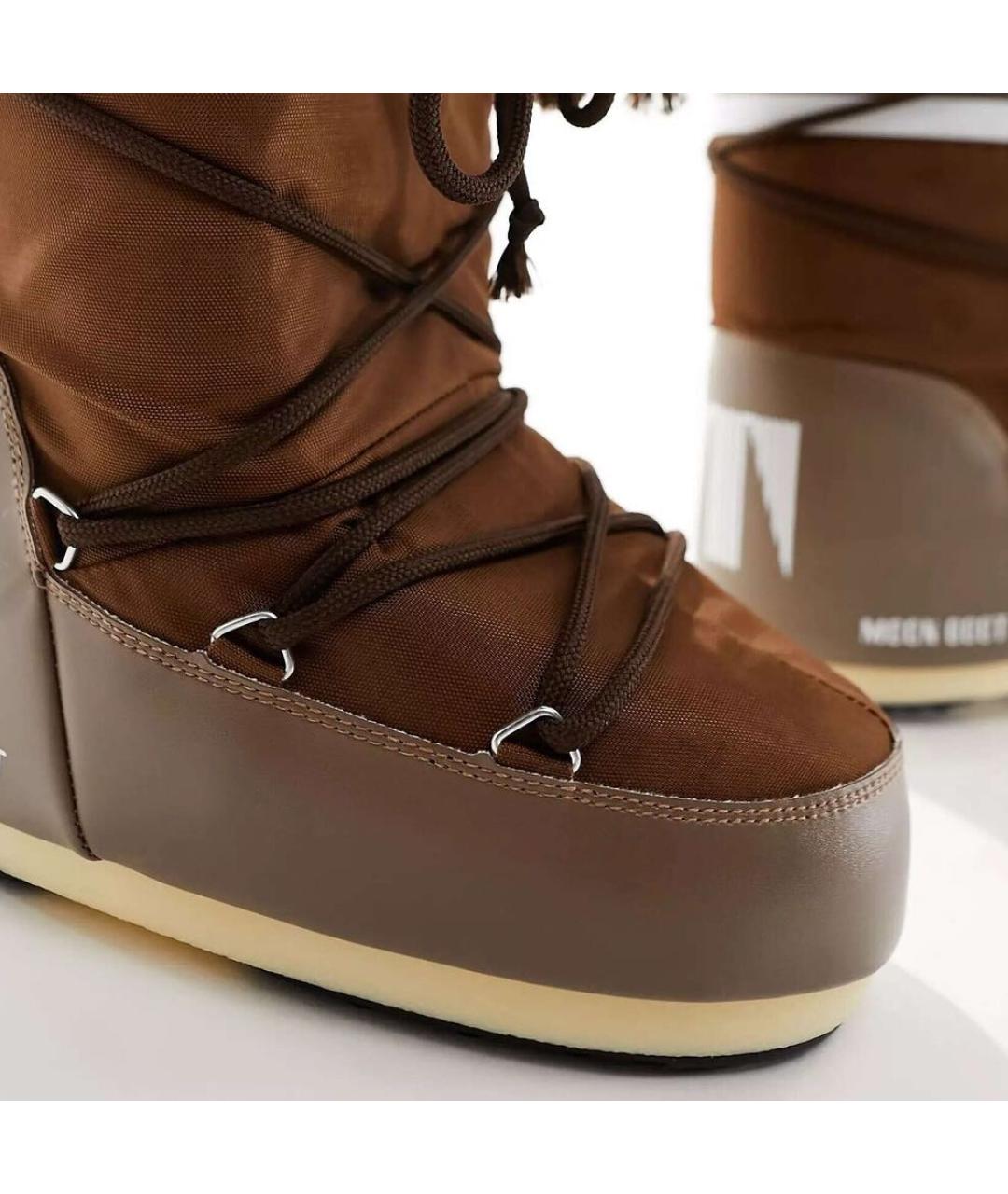 MOON BOOT Коричневые синтетические сапоги, фото 3