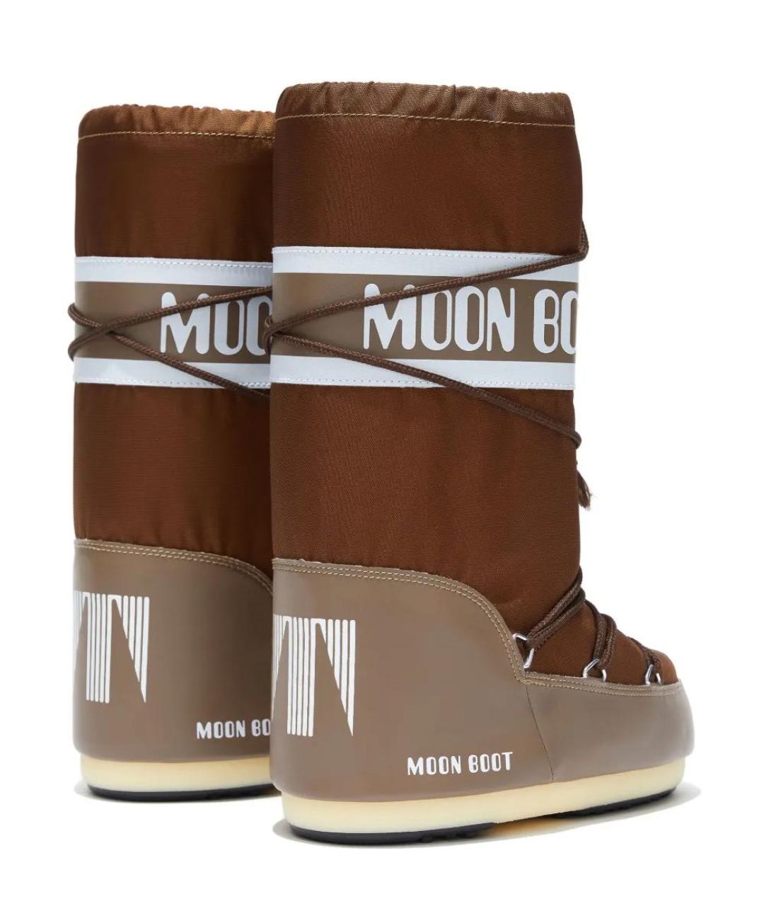 MOON BOOT Коричневые синтетические сапоги, фото 4