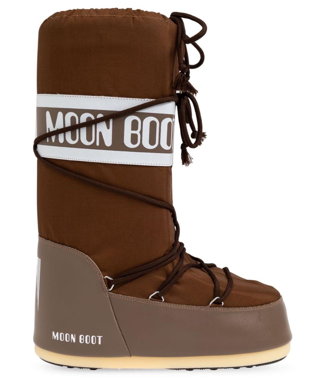 MOON BOOT Коричневые синтетические сапоги, фото 9