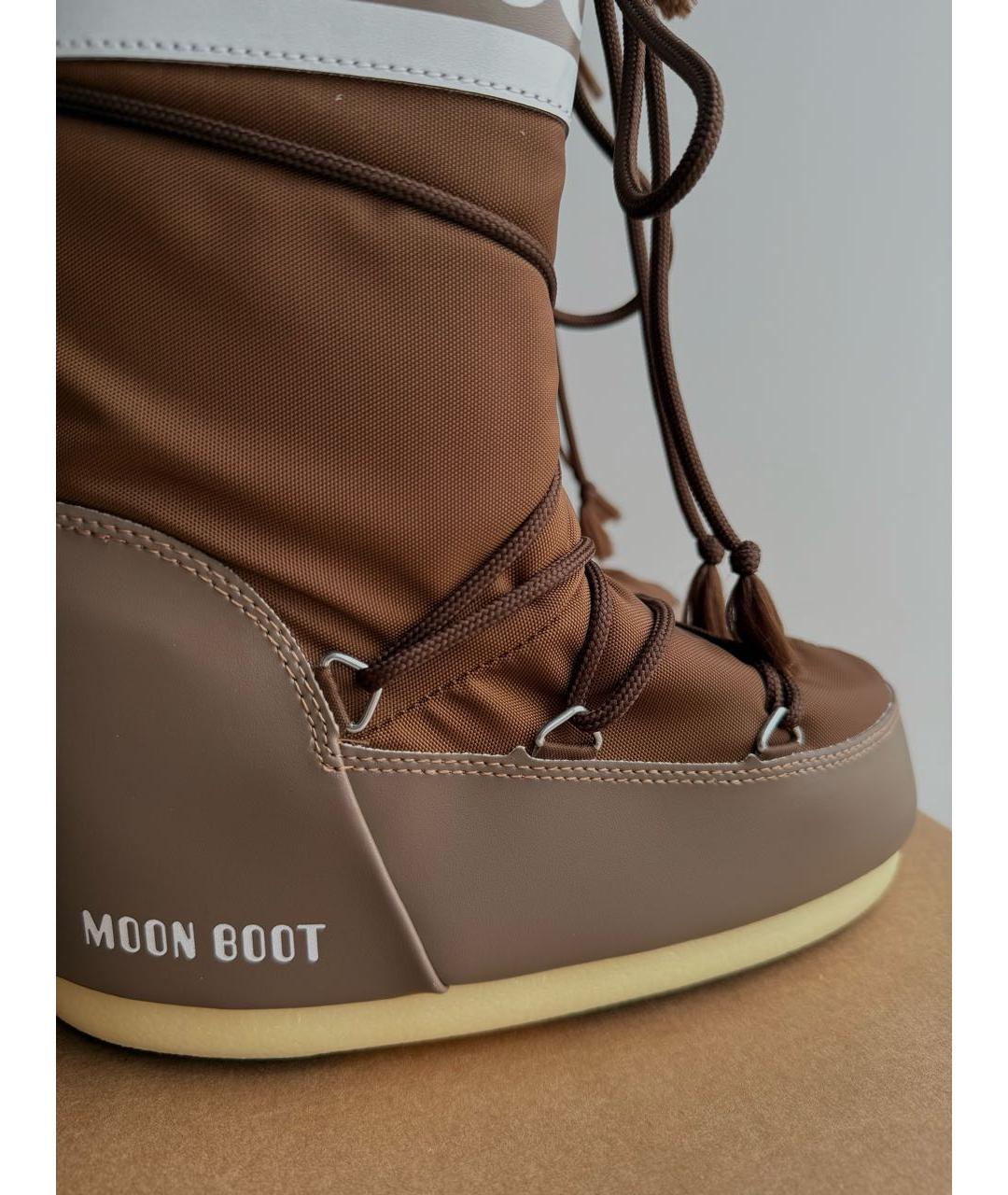 MOON BOOT Коричневые синтетические сапоги, фото 7