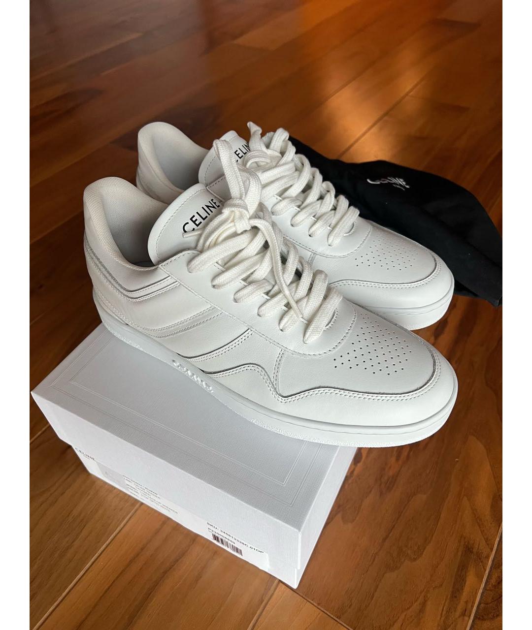 CELINE Белые кожаные кеды, фото 3