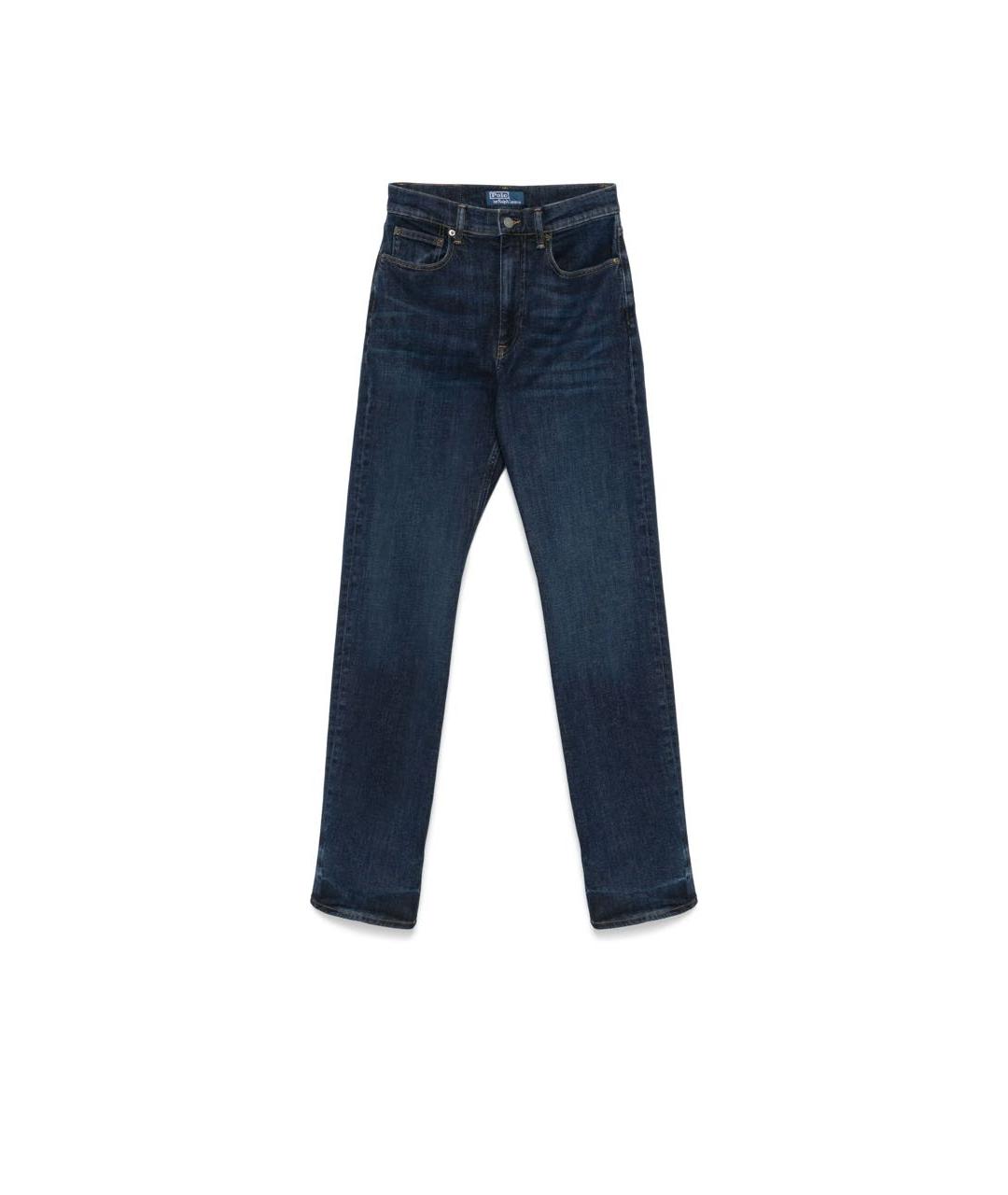 POLO RALPH LAUREN Темно-синие хлопко-эластановые прямые джинсы, фото 1