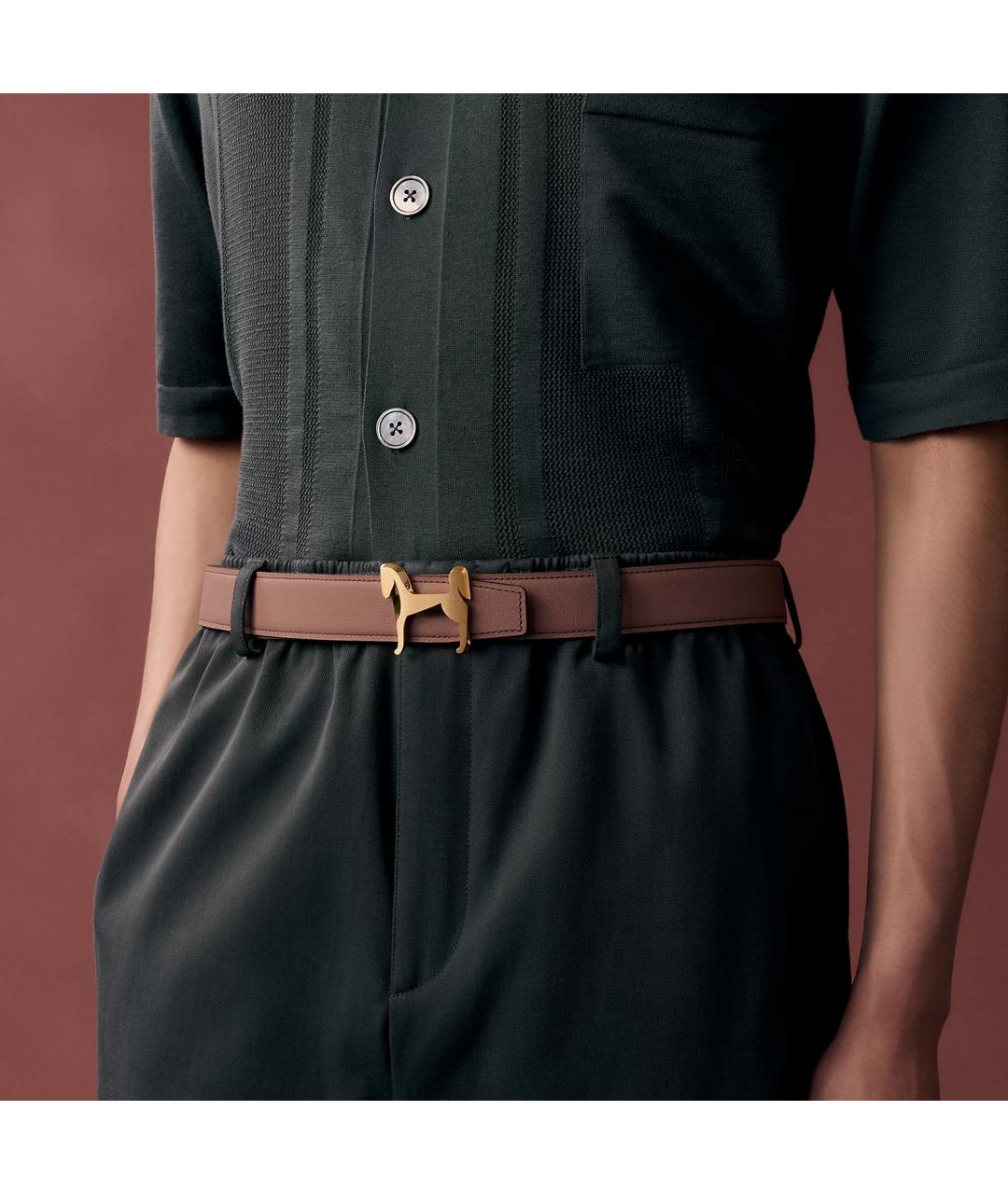 HERMES Коричневый кожаный ремень, фото 3