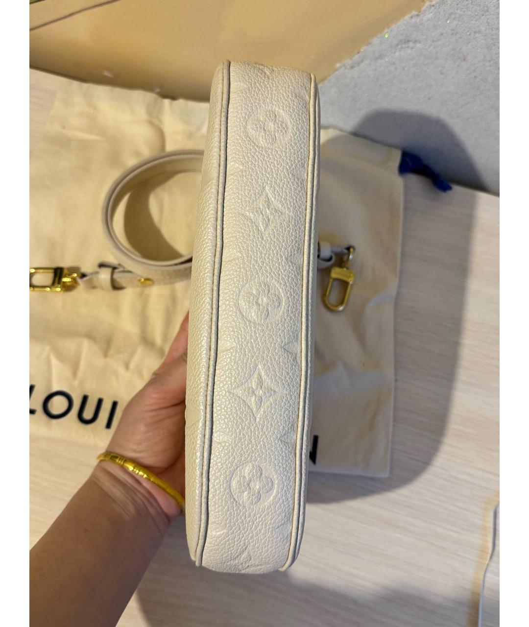 LOUIS VUITTON Бежевая кожаная сумка через плечо, фото 3