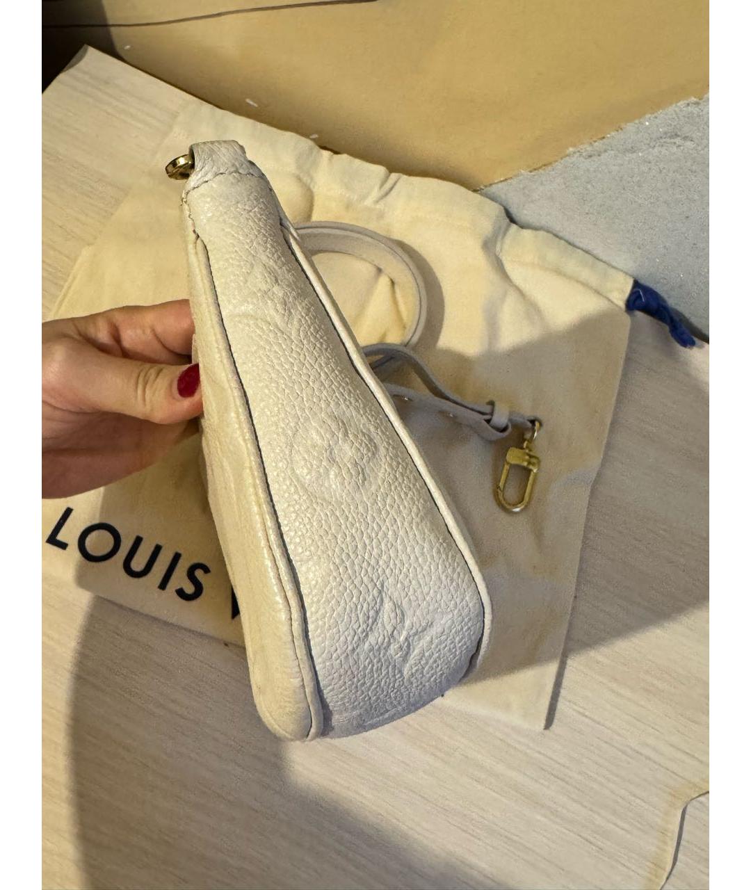 LOUIS VUITTON Бежевая кожаная сумка через плечо, фото 5