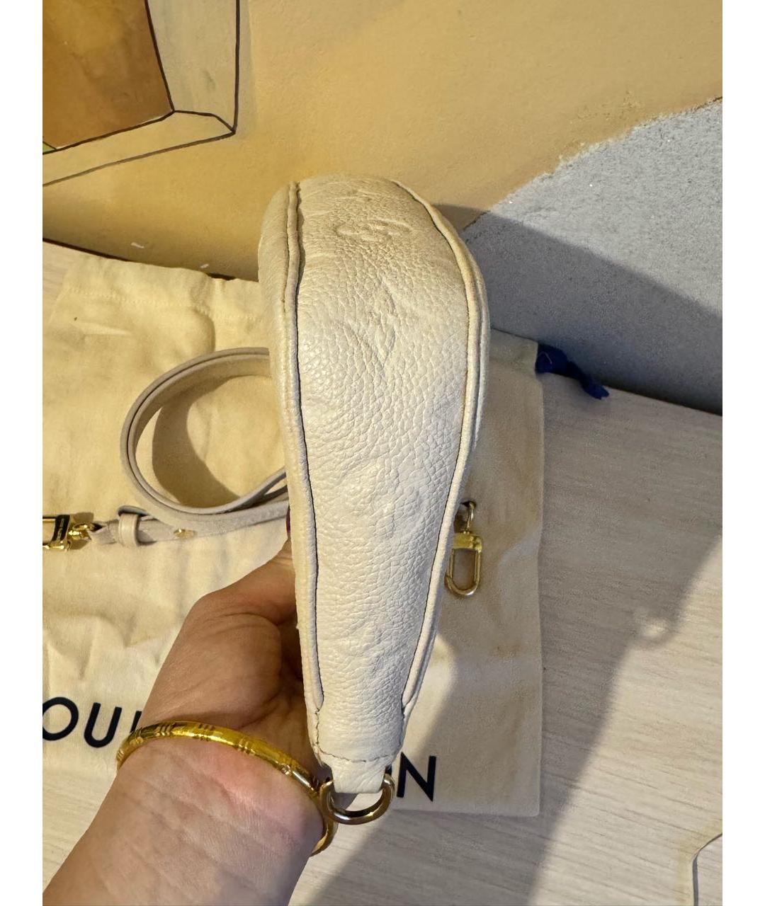 LOUIS VUITTON Бежевая кожаная сумка через плечо, фото 4