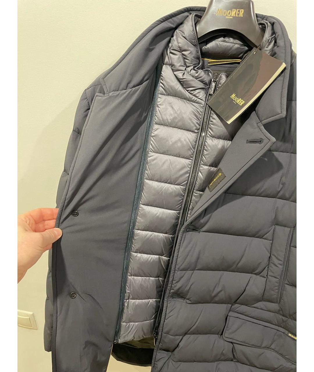 MOORER Темно-синий полиэстеровый пуховик, фото 4