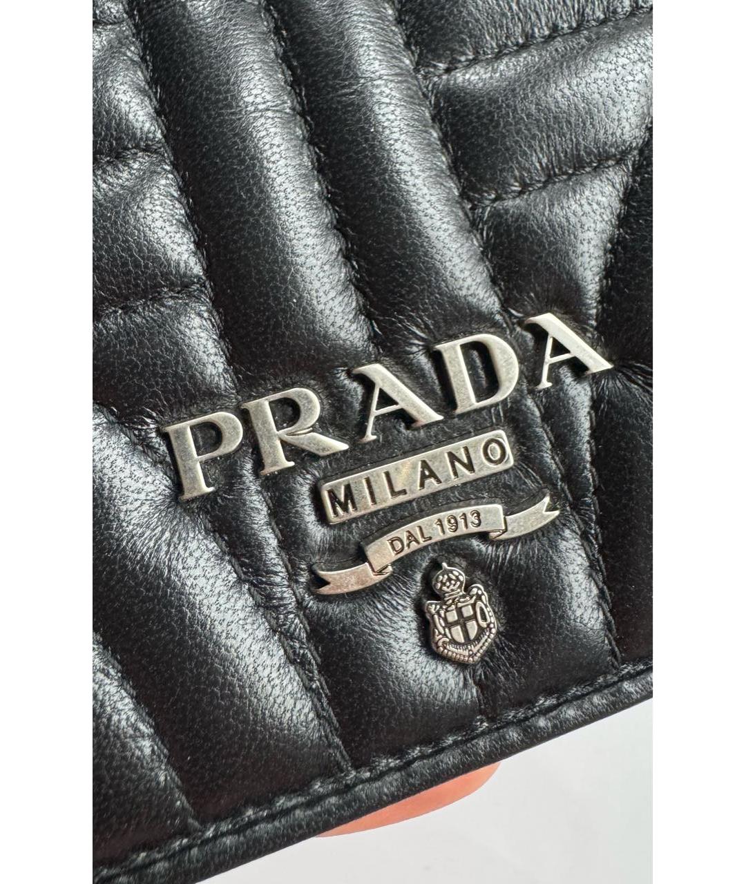 PRADA Черный кожаный кошелек, фото 4