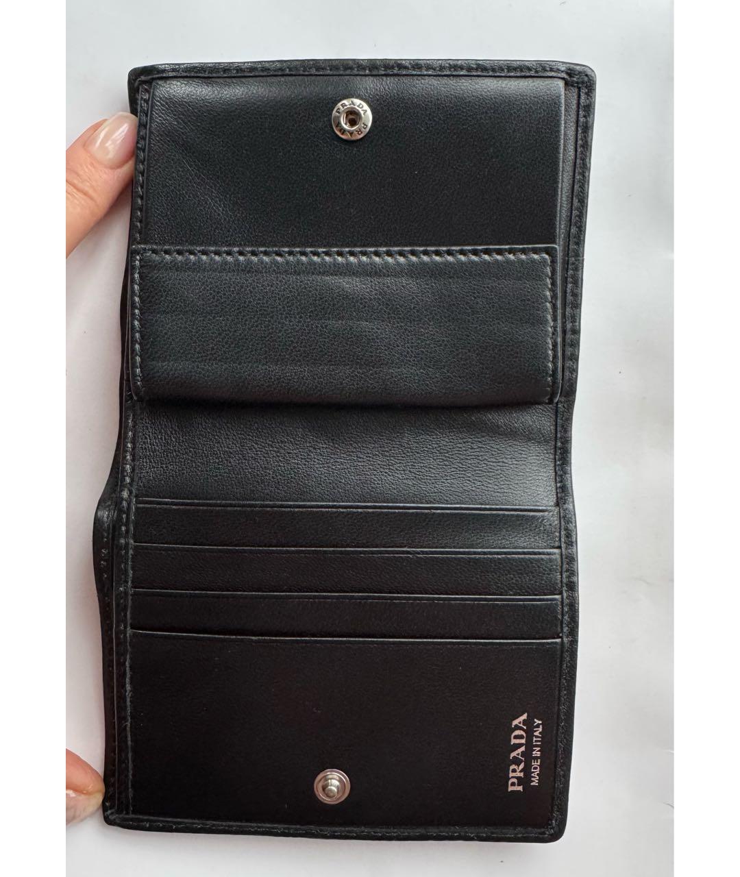 PRADA Черный кожаный кошелек, фото 3